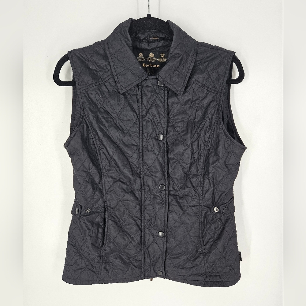Barbour Black Quilted Lightweight Sportgilet Vest 8